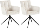 2er-Set Esszimmerstühle  Stoff, 180°-Schwenk, gepolstert