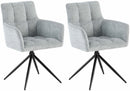 2er-Set Esszimmerstühle  Stoff, 180°-Schwenk, gepolstert