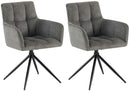 2er-Set Esszimmerstühle  Stoff, 180°-Schwenk, gepolstert