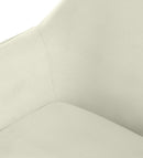 Esszimmerstuhl mit Armlehnen gepolstert Polyester Stoff  Metallgestell