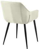 Esszimmerstuhl mit Armlehnen gepolstert Polyester Stoff  Metallgestell