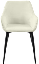 Esszimmerstuhl mit Armlehnen gepolstert Polyester Stoff  Metallgestell