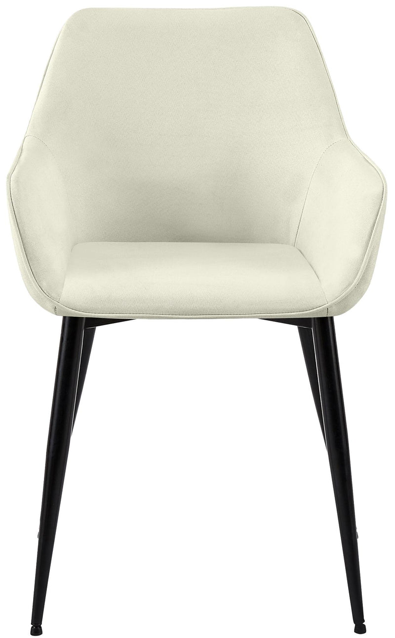 Esszimmerstühle mit Armlehnen und Stoffbezug Metallgestell 2er Set