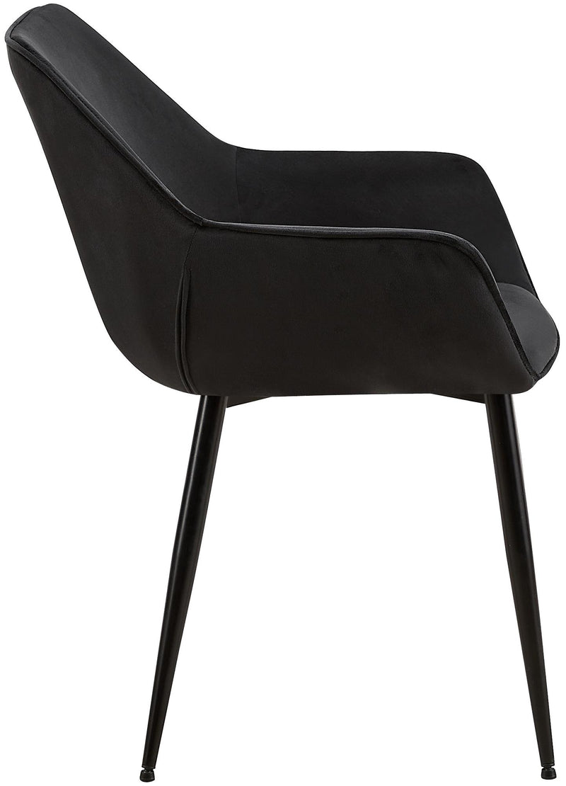 Esszimmerstühle mit Armlehnen und Stoffbezug Metallgestell 2er Set