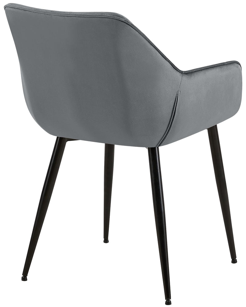 Esszimmerstühle mit Armlehnen und Stoffbezug Metallgestell 2er Set