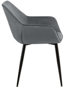 Esszimmerstühle mit Armlehnen und Stoffbezug Metallgestell 2er Set