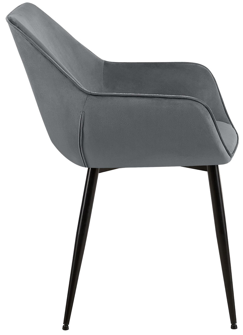 Esszimmerstühle mit Armlehnen und Stoffbezug Metallgestell 2er Set