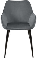 Esszimmerstühle mit Armlehnen und Stoffbezug Metallgestell 2er Set