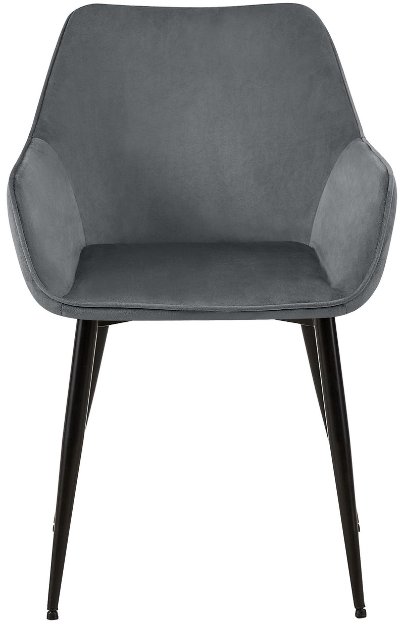 Esszimmerstühle mit Armlehnen und Stoffbezug Metallgestell 2er Set