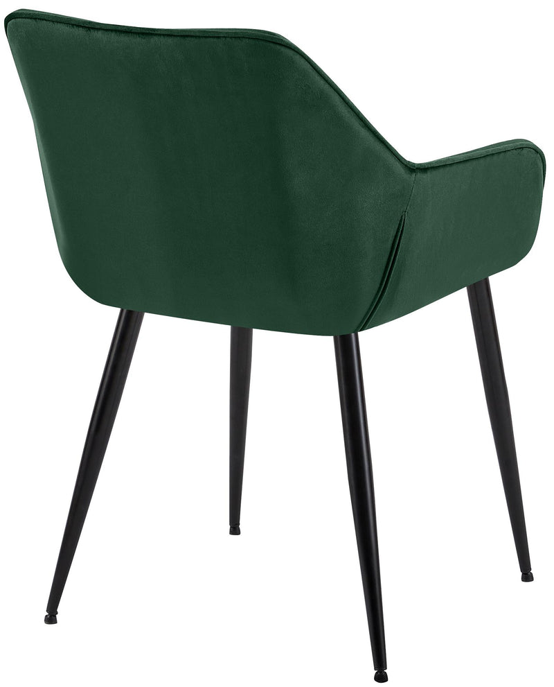 Esszimmerstühle mit Armlehnen und Stoffbezug Metallgestell 2er Set