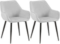 Esszimmerstühle mit Armlehnen und Stoffbezug Metallgestell 2er Set