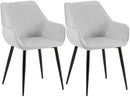 Esszimmerstühle mit Armlehnen und Stoffbezug Metallgestell 2er Set