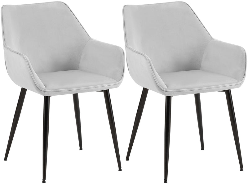 Esszimmerstühle mit Armlehnen und Stoffbezug Metallgestell 2er Set