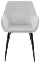 Esszimmerstühle mit Armlehnen und Stoffbezug Metallgestell 2er Set