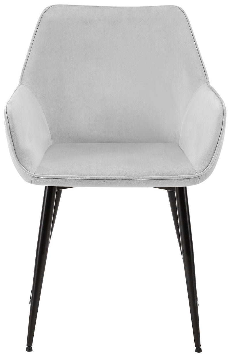 Esszimmerstühle mit Armlehnen und Stoffbezug Metallgestell 2er Set