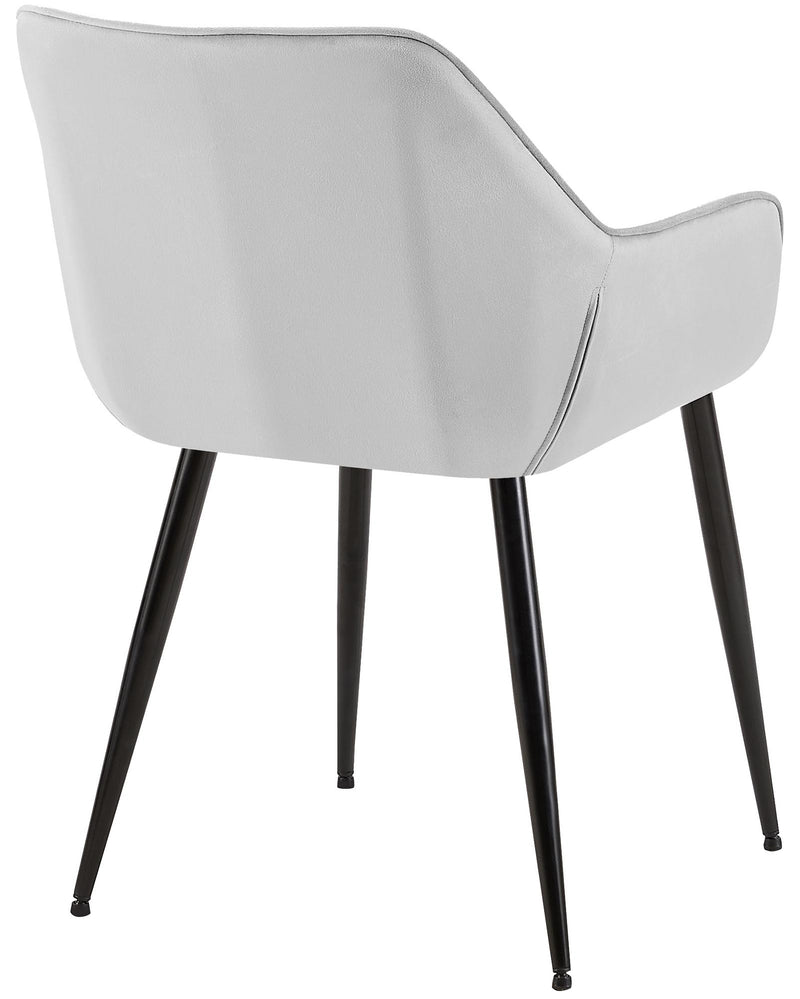 Esszimmerstühle mit Armlehnen und Stoffbezug Metallgestell 2er Set