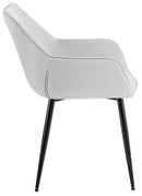 Esszimmerstühle mit Armlehnen und Stoffbezug Metallgestell 2er Set