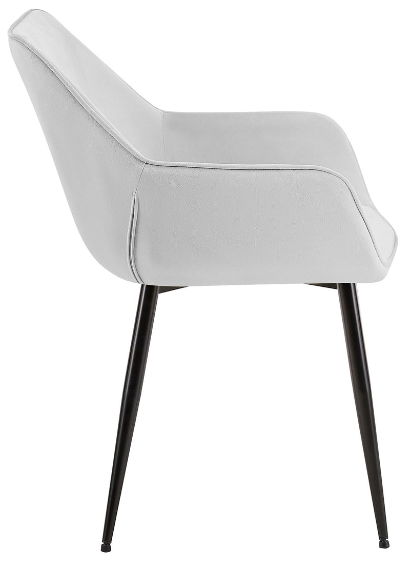 Esszimmerstühle mit Armlehnen und Stoffbezug Metallgestell 2er Set