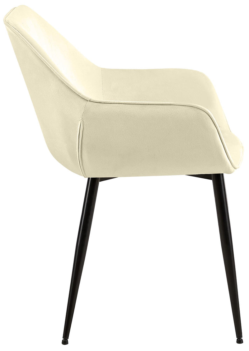 Esszimmerstühle mit Armlehnen und Stoffbezug Metallgestell 2er Set