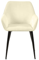 Esszimmerstühle mit Armlehnen und Stoffbezug Metallgestell 2er Set