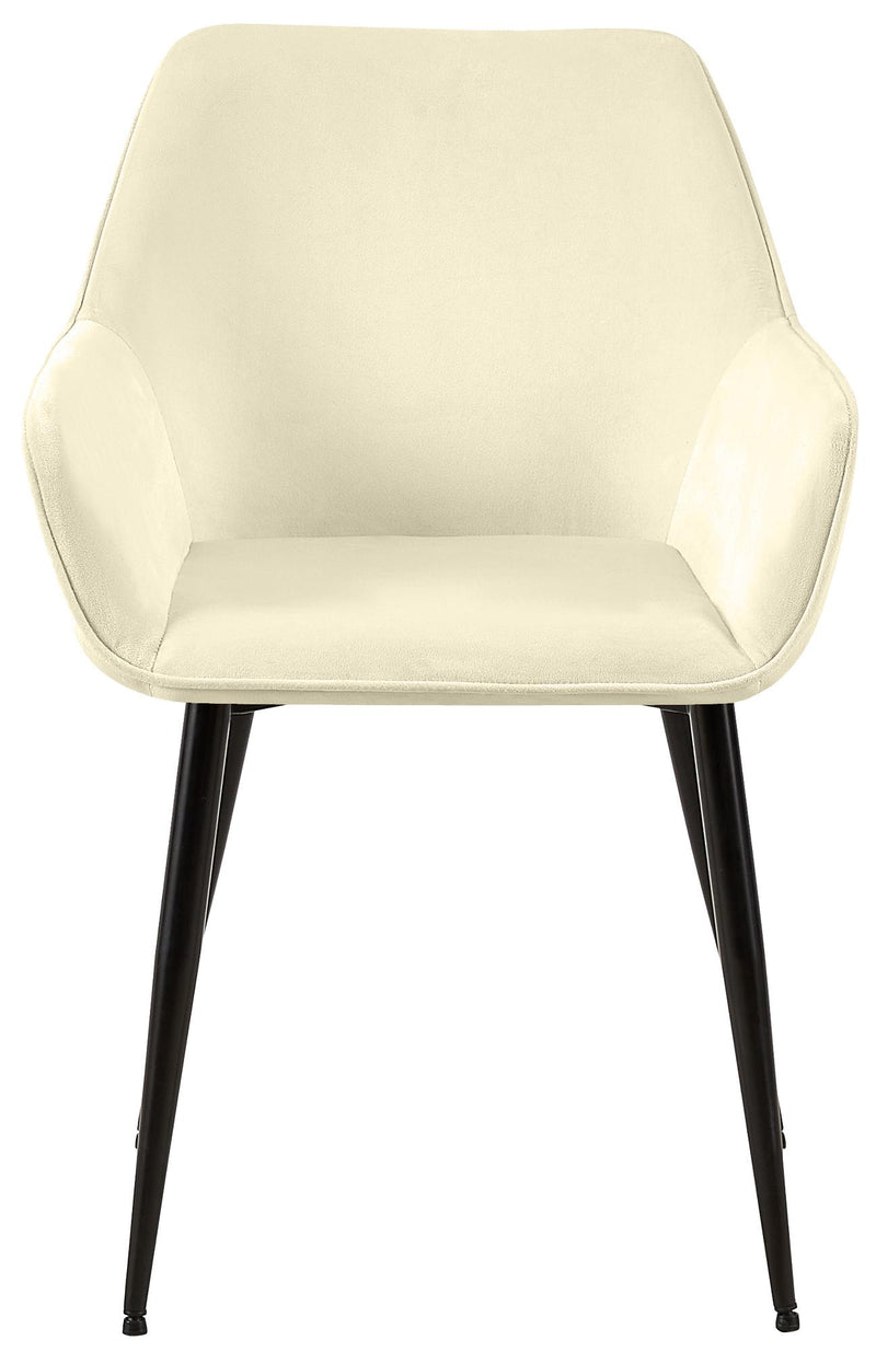 Esszimmerstühle mit Armlehnen und Stoffbezug Metallgestell 2er Set