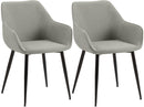 Esszimmerstühle mit Armlehnen und Stoffbezug Metallgestell 2er Set