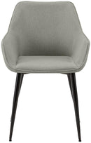 Esszimmerstühle mit Armlehnen und Stoffbezug Metallgestell 2er Set