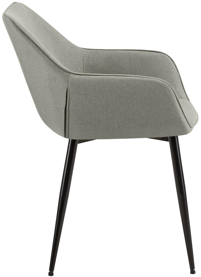 Esszimmerstühle mit Armlehnen und Stoffbezug Metallgestell 2er Set