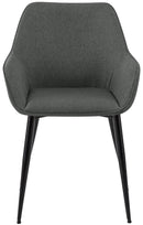 Esszimmerstühle mit Armlehnen und Stoffbezug Metallgestell 2er Set