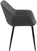 Esszimmerstühle mit Armlehnen und Stoffbezug Metallgestell 2er Set