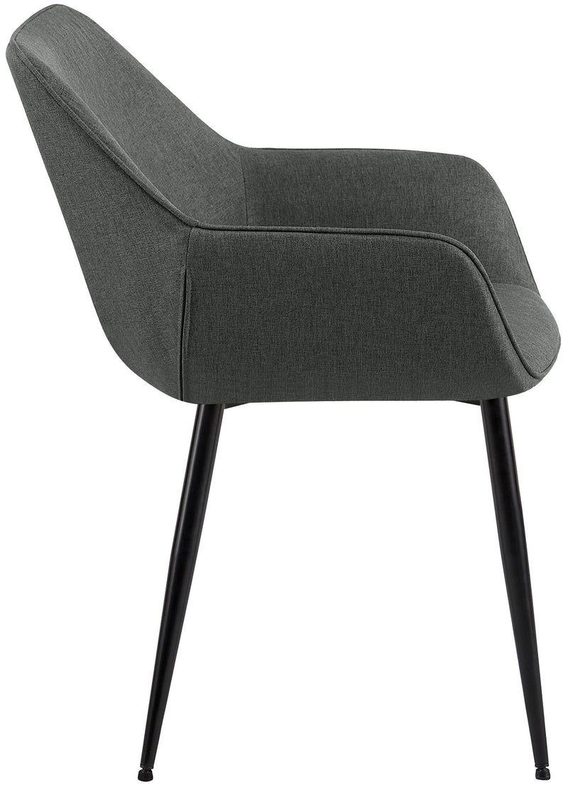 Esszimmerstühle mit Armlehnen und Stoffbezug Metallgestell 2er Set