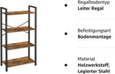 4-stöckiges Bücherregal, Aufbewahrungsregal mit Stahlrahmen, 120 cm hoch, für Wohnzimmer, Büro, Arbeitszimmer, Flur, Industriestil, rustikal braun und schwarz LLS60BX
