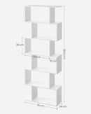 Bücherregal aus Holz, Würfelregal und Raumteiler, Bücherregal mit 6 Ebenen, freistehendes Regal