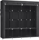 Kleiderschrank, tragbare Garderobe, Kleiderständer mit 4 Hängeschienen, Einlegeböden