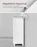 Badezimmerschrank 4 Schubladen, 30x30x82 cm, platzsparend, für Wohnzimmer, Küche, Diele, Weiß