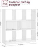 Bücherregal aus Holz mit offenen Fächern,