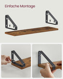 3er-Set Wandregale, industrielles Schweberegal zur Wandmontage