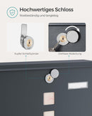 Briefkasten, Wandbriefkasten, Kappenschloss mit Kupferkern, Zeitungsfach, Sichtfenster und Namensschild, einfach zu installieren, Anthrazitgrau