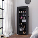 Stoffregal mit 10 Etagen, Schuh-Organizer, großes Fassungsvermögen, einfache Montage, staubdicht, 58 x 28 x 160 cm, Schwarz