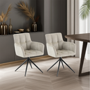 2er-Set Esszimmerstühle  Stoff, 180°-Schwenk, gepolstert