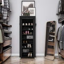 Stoffregal mit 10 Etagen, Schuh-Organizer, großes Fassungsvermögen, einfache Montage, staubdicht, 58 x 28 x 160 cm, Schwarz