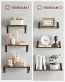 3er-Set Wandregale, industrielles Schweberegal zur Wandmontage