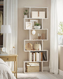 Bücherregal aus Holz, Würfelregal und Raumteiler, Bücherregal mit 6 Ebenen, freistehendes Regal