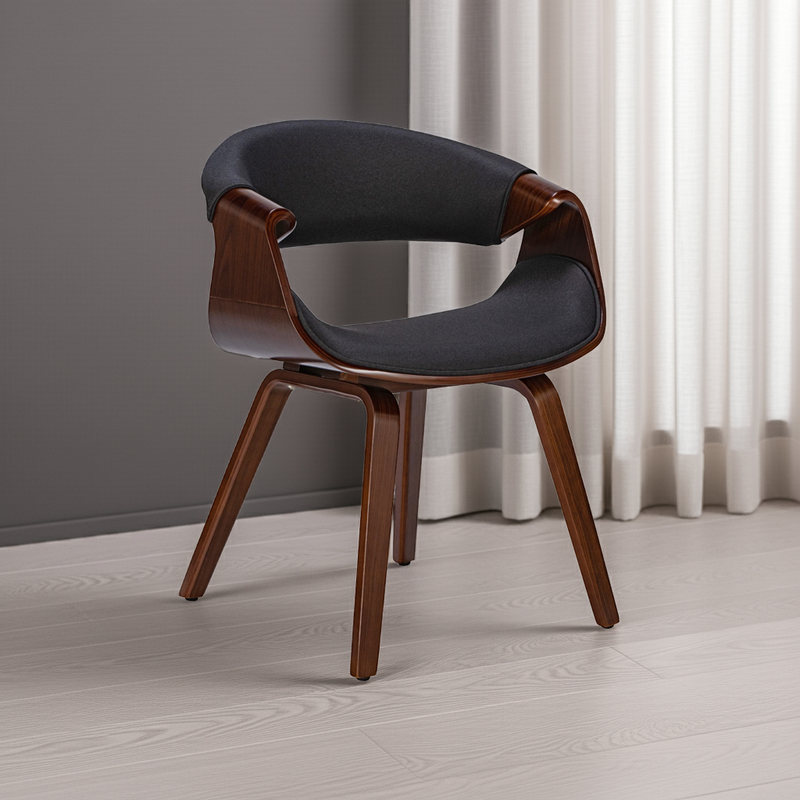 Esszimmerstuhl aus Holz Designerstuhl mit Kunststoff-Sitzschale Moderner Skandi-Look Für Küche & Esszimmer Einzelstuhl