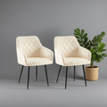 2er-Set Samt Esszimmerstühle Stabil, Bodenschoner, pflegeleicht