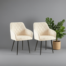 2er-Set Samt Esszimmerstühle Stabil, Bodenschoner, pflegeleicht