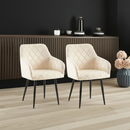 2er-Set Samt Esszimmerstühle Stabil, Bodenschoner, pflegeleicht