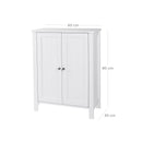 Freistehender Badezimmerschrank Aufbewahrungsschrank mit 2 Türen und 2 verstellbaren Einlegeböden, Weiß