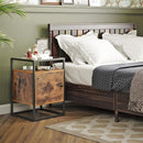  Nachttisch, Nachttischchen, Glas Beistelltisch mit Schrank, End Tisch, für Schlafzimmer,