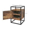  Nachttisch, Nachttischchen, Glas Beistelltisch mit Schrank, End Tisch, für Schlafzimmer,